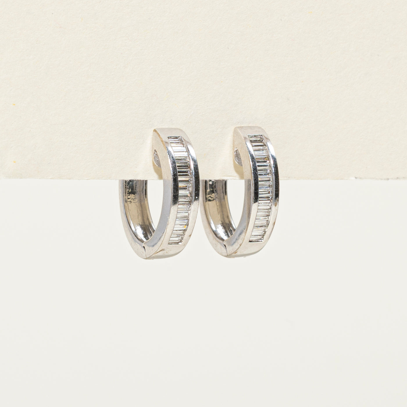 18K Gold Baguette Cut Diamond Hoop Earrings - 0.36 Carat Total Weight | Elegant Dangle Earrings for Women, Perfect for Weddings, Parties & Special Occasions