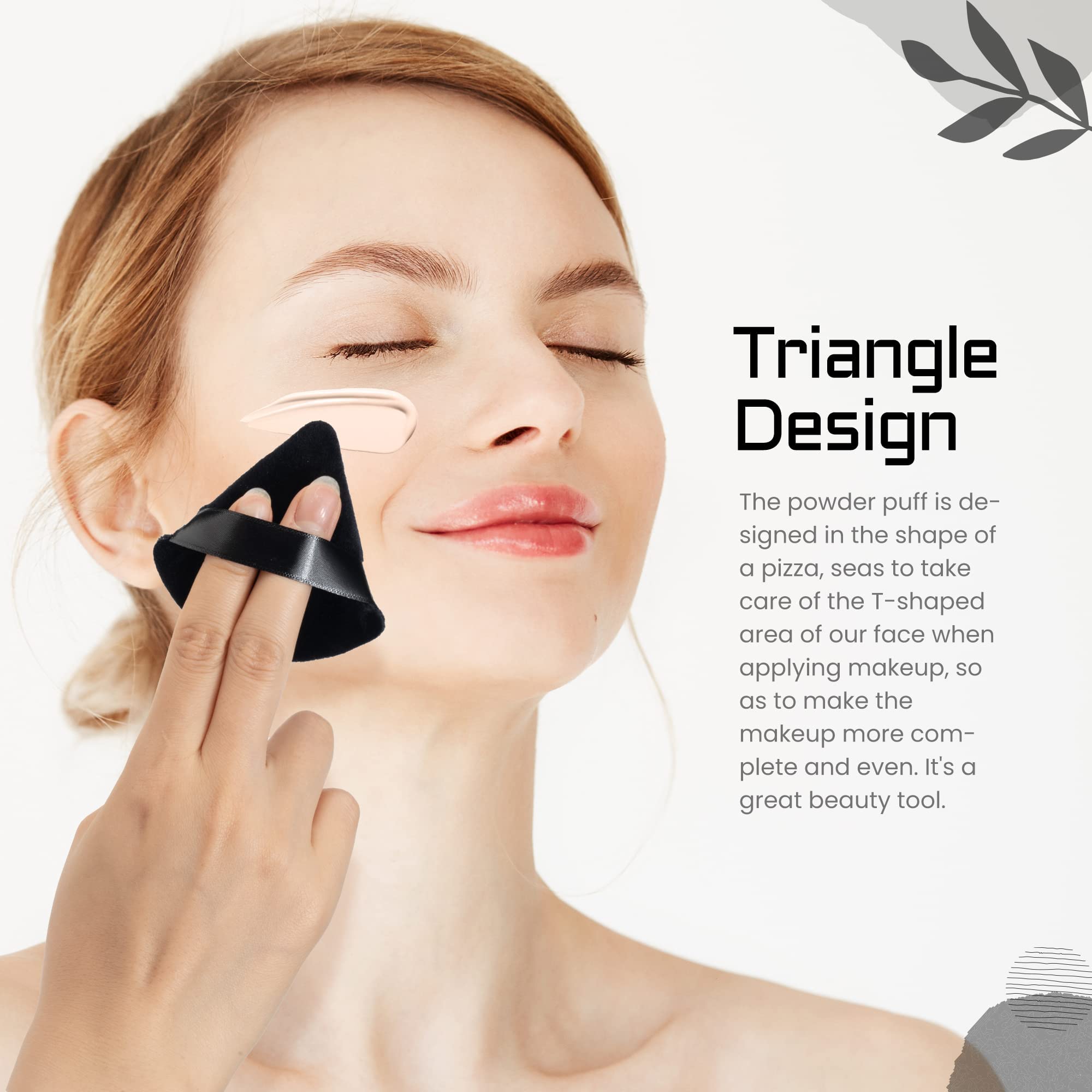 Premium Triangle Powder Puff - Soft Velour Makeup Sponge for Loose & Mineral Foundation, Setting Powder - Multicolor Pack of 2 - Ideal for Flawless Face & Body Makeup Application
