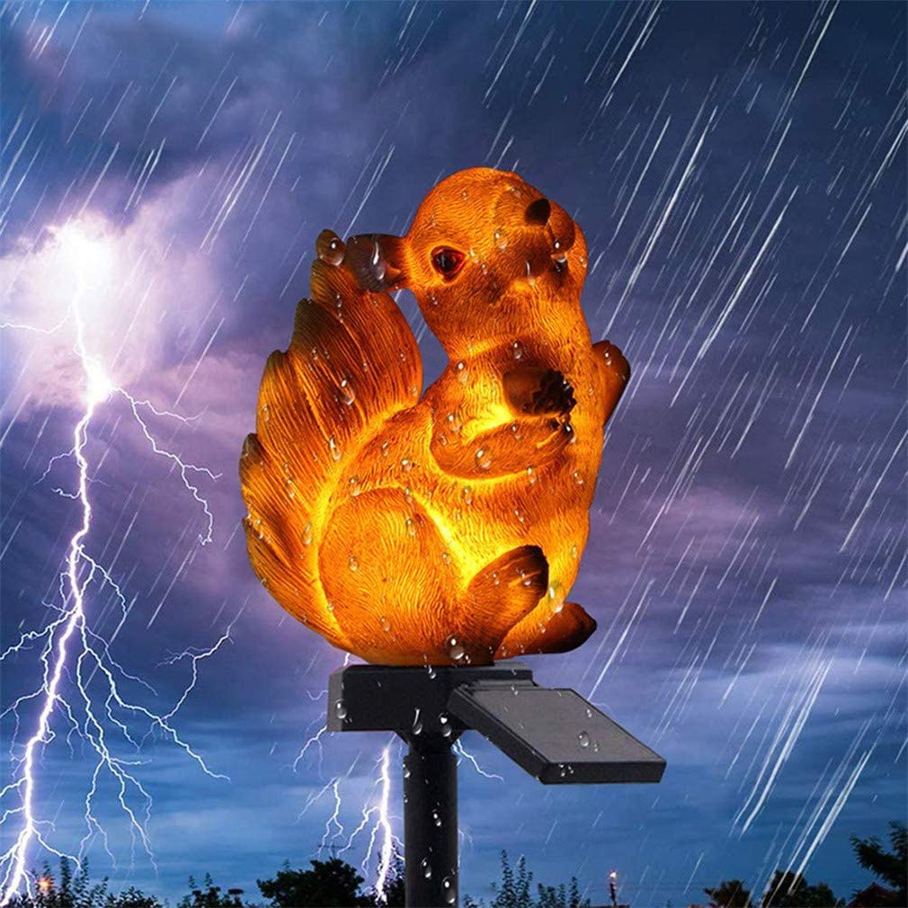 Solar Powered Squirrel Shaped LED Garden Lights - Waterproof Outdoor Stake Lights for Walkway, Pathway & Yard Decor - Perfect for Patio, Lawn & Landscape Lighting at Night