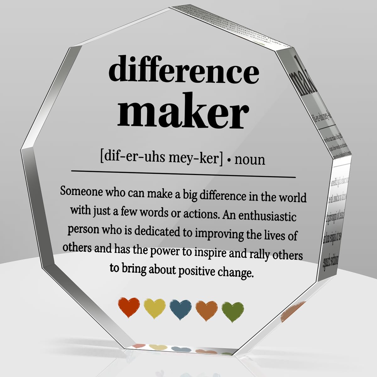 Difference Maker Gifts - Inspirational Thank You Present for Leaders, Bosses, Moms, Mentors, Coaches & Teachers - Motivational Office Desk Decor Plaque with Quote - Perfect for Appreciation Gifts, Coworker Recognition & Home Office Decor