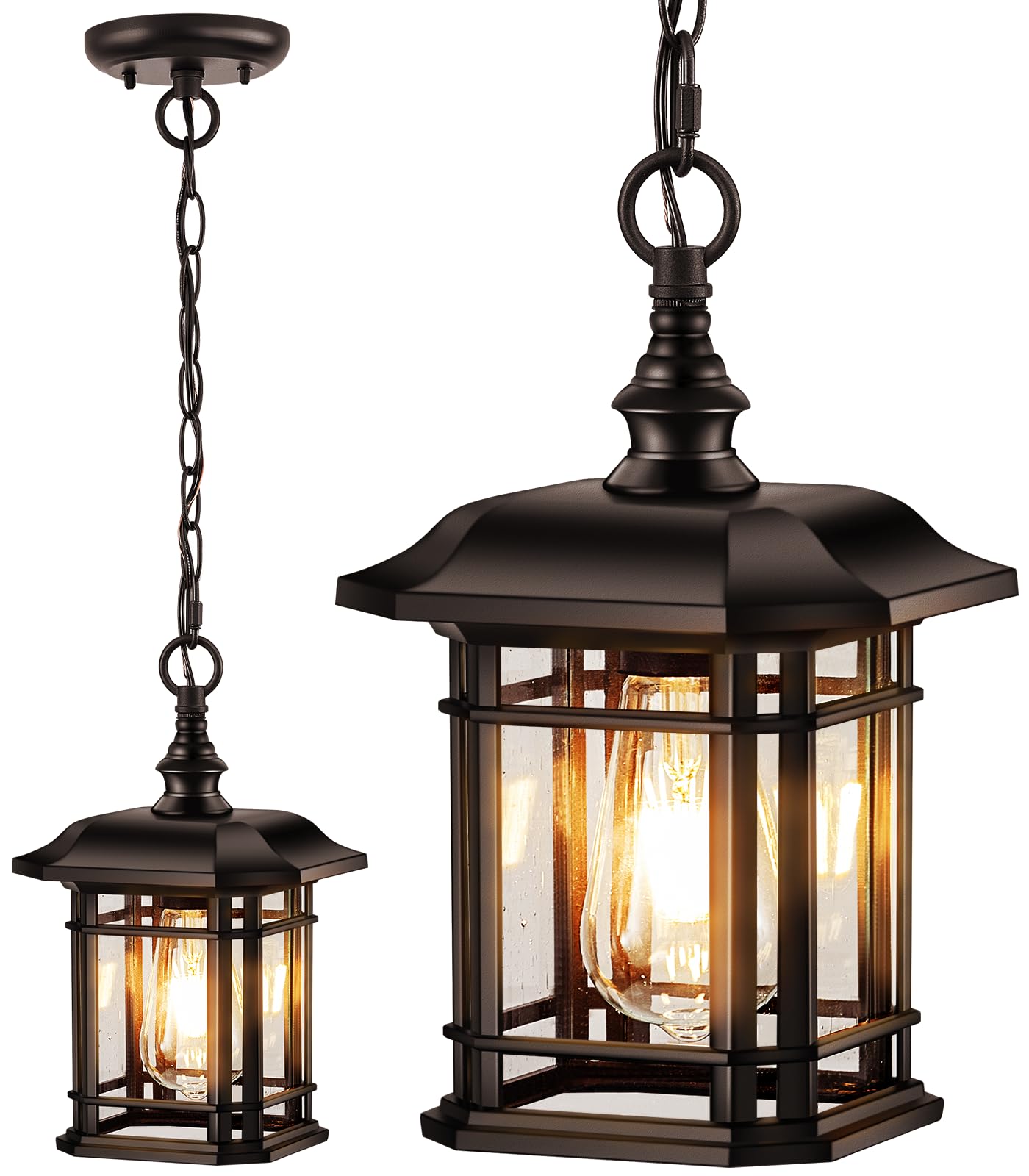 VIANIS Brown Outdoor Chandelier - Oil Rubbed Bronze Waterproof Hanging Light Fixture for Porch, Patio, Garden - Rust-Resistant 100% Aluminum Construction - Perfect for Farmhouse, Cottage & Coastal Home Decor