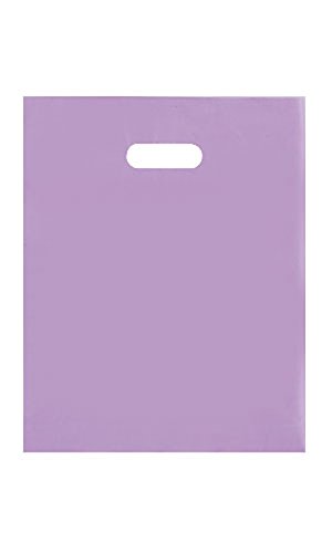 250 Pack Lavender Frosted Plastic Merchandise Bags 12x15 Inches - Medium Size Gift Packaging for Retail Stores, Boutiques & Party Favors