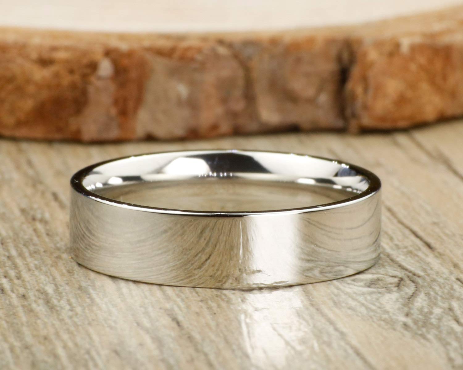 Custom Titanium Wedding Band for Men - Flat Polish Couple Rings, Anniversary & Promise Rings - Perfect for Engagements, Weddings & Special Occasions