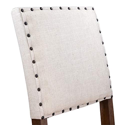 Furniture of America Sinuata Fabric Upholstered Dining Chairs - Natural (Set of 2) | Comfortable Modern Kitchen & Dining Room Seating for Home, Restaurant & Office
