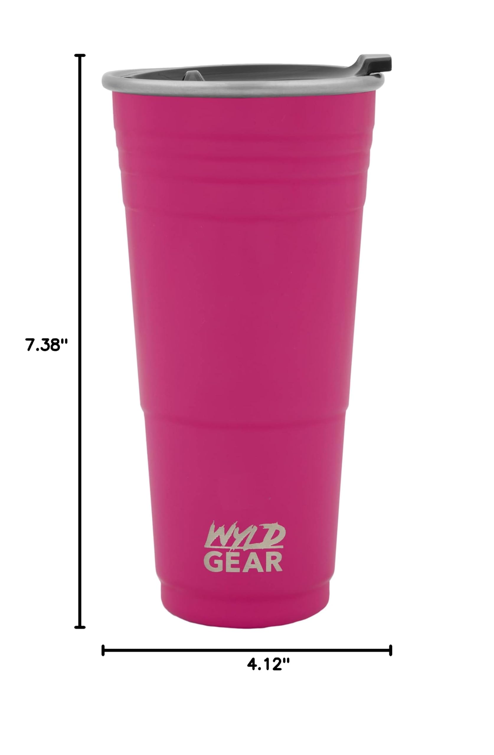 Wyld Cup 24oz Stainless Steel Vacuum Insulated Tumbler with Lid - Leakproof Travel Mug for Hot & Cold Drinks - Perfect for Coffee, Tea, Camping, Office & Outdoor Adventures (Pink)