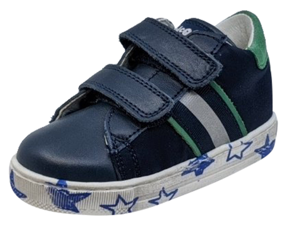 Falcotto Boys' Leryn Fashion Sneakers for Kids - Navy & Green Casual Shoes | Comfortable & Stylish for School, Play & Everyday Wear