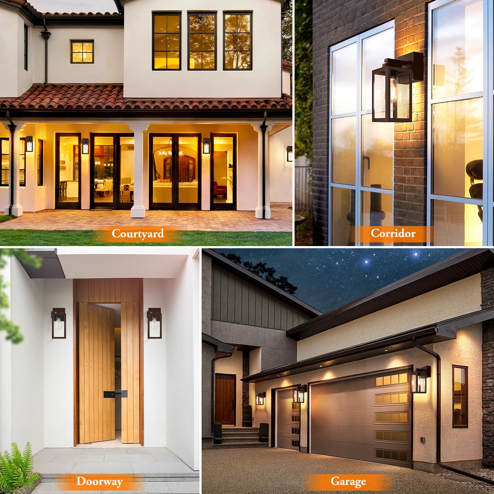 2-Pack Bronze Dusk to Dawn Outdoor Light Fixtures with Motion Sensor & Outlet - Waterproof Wall Sconce for Porch, Garage, Front Door - Perfect for Home Security & Nighttime Illumination
