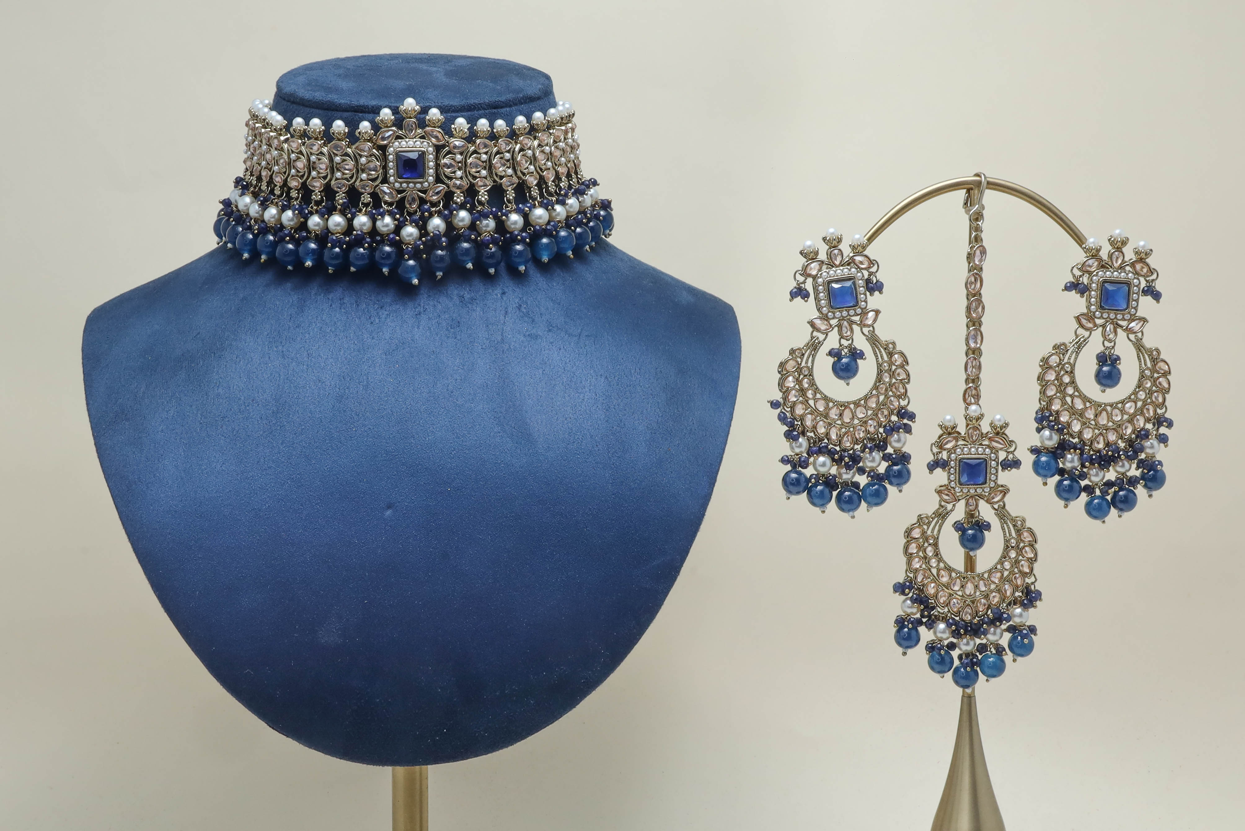 BHUMI POLKI Full Set Jewelry - Exquisite Indian Bridal Necklace Set for Weddings & Special Occasions