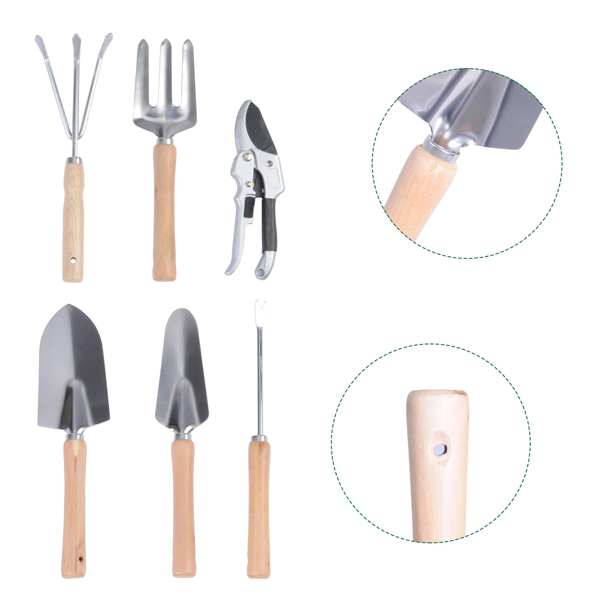 9 PCS Heavy Duty Garden Tools Set with Storage Organizer - Ergonomic Gardening Kit for Men & Women - Perfect for Planting, Weeding & Outdoor Yard Work