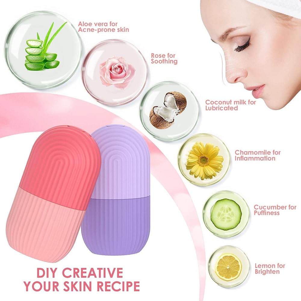 CONSONANTIAM Ice Face Roller - Reusable Silicone Facial Massage Tool for Women | Cold Therapy for Glowing & Clear Skin | Beauty Skin Care & Puffiness Relief | Perfect for Morning Routine & Post-Workout Recovery