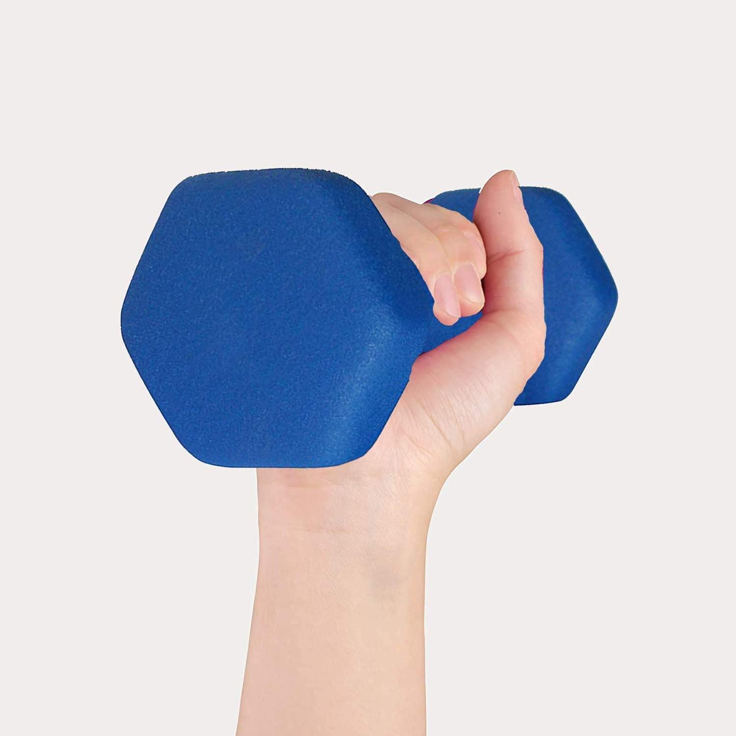 FUXION Neoprene Dumbbell Hand Weights Set of 2 - Hexagon Non-Slip Design for Home Gym, Yoga, Pilates & Strength Training - Perfect for Toning, Fitness & Workout Routines
