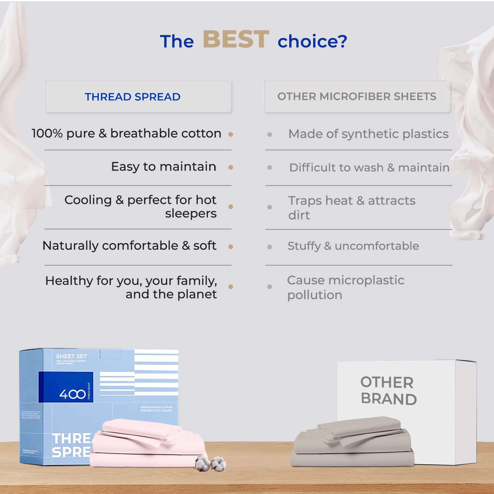 Premium 400 Thread Count 100% Cotton Twin Sheet Set - 3 Piece Cooling Luxury Sateen Bed Sheets with Deep Pockets for Easy Fit, Soft & Breathable Dorm Room Essentials (Blush Pink) | Perfect for College Dorm, Guest Room & Cozy Bedroom Decor