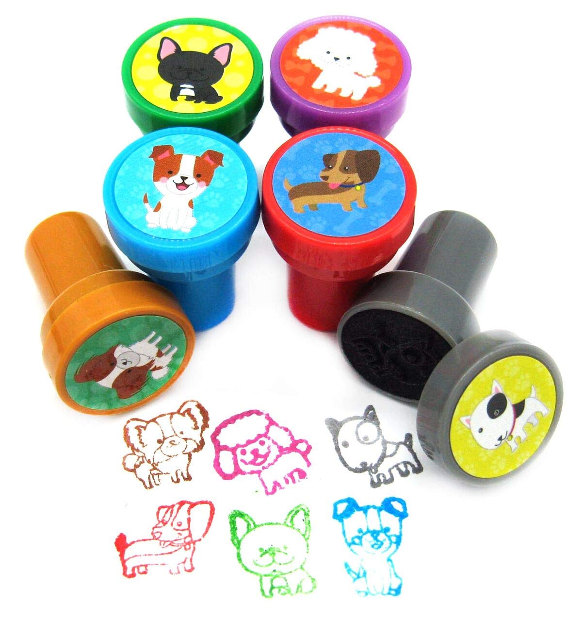 24-Piece Tiny Mills Dog & Puppy Stampers Set - Self-Inking Stamps for Kids, Birthday Party Favors, Classroom Rewards & Goody Bag Fillers - Perfect for Puppy-Themed Parties, Arts & Crafts, and School Activities