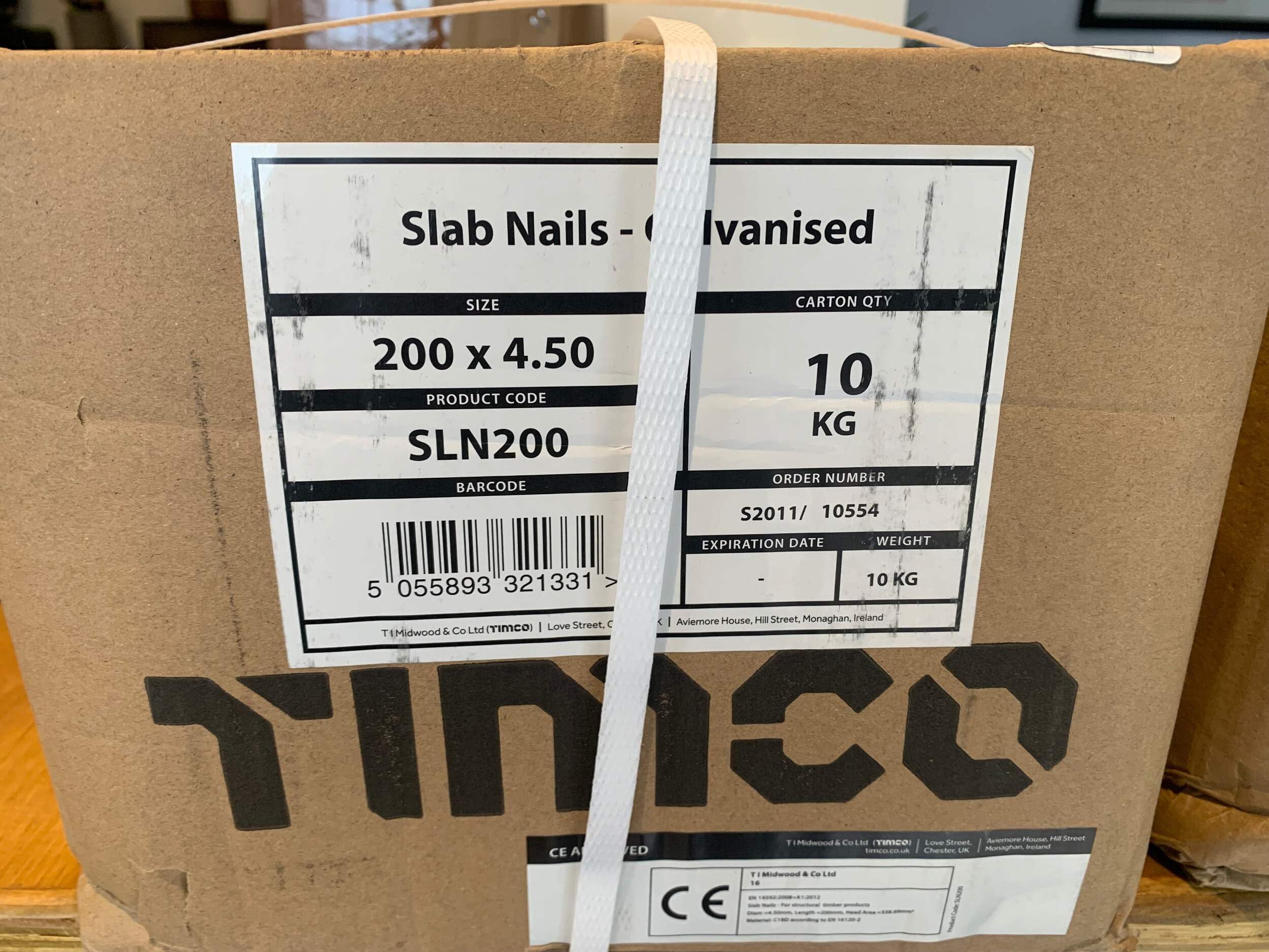 Galvanized Slab Nails 200 x 4.50mm (10kg Pack) - Heavy Duty Construction Nails for Concrete Formwork, Wood Framing, and Outdoor Building Projects