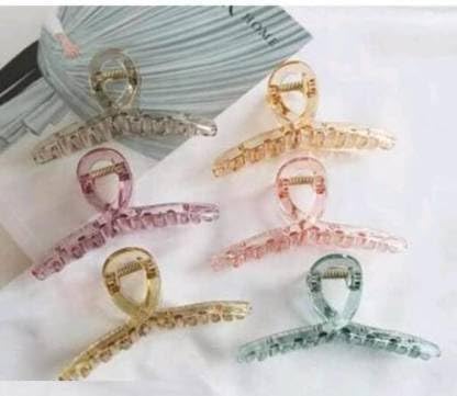 GT Gloptook Large Hair Claw Clips - 3 Pack Transparent Candy Color Hair Clutchers for Women, Strong Hold Hair Accessories for Thick Hair - Perfect for Ponytails, Buns & Updos