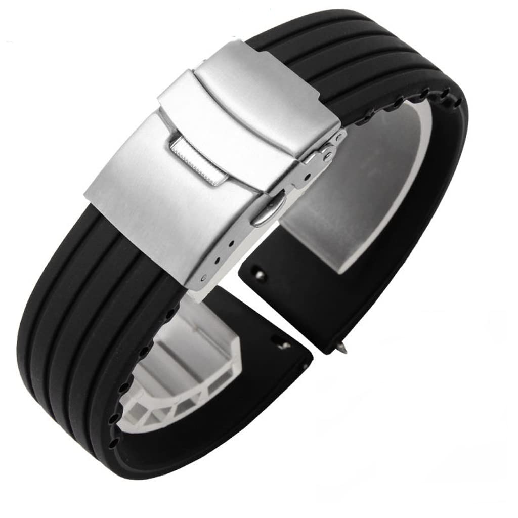 Quick Release Silicone Watch Bands - 18mm 24mm Rubber Sport Strap for Apple Watch, Samsung, Fitbit - Durable, Comfortable & Sweatproof for Running, Swimming & Workouts (Multiple Colors Available)