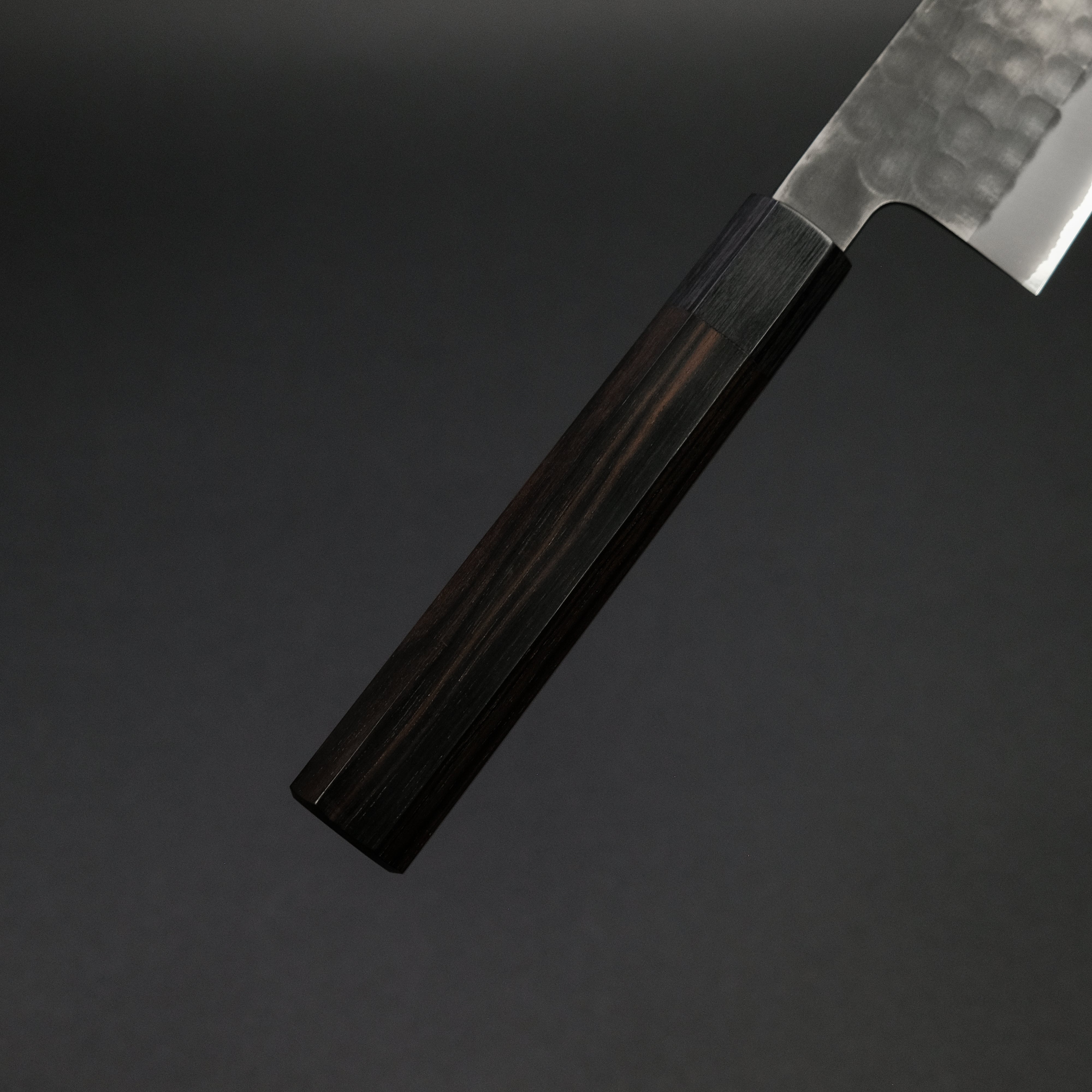 Premium Mutsumi Blue Super Kurouchi Tsuchime Gyuto Japanese Chef Knife 240mm with Ebony Handle - Perfect for Professional Chefs & Home Cooking Enthusiasts