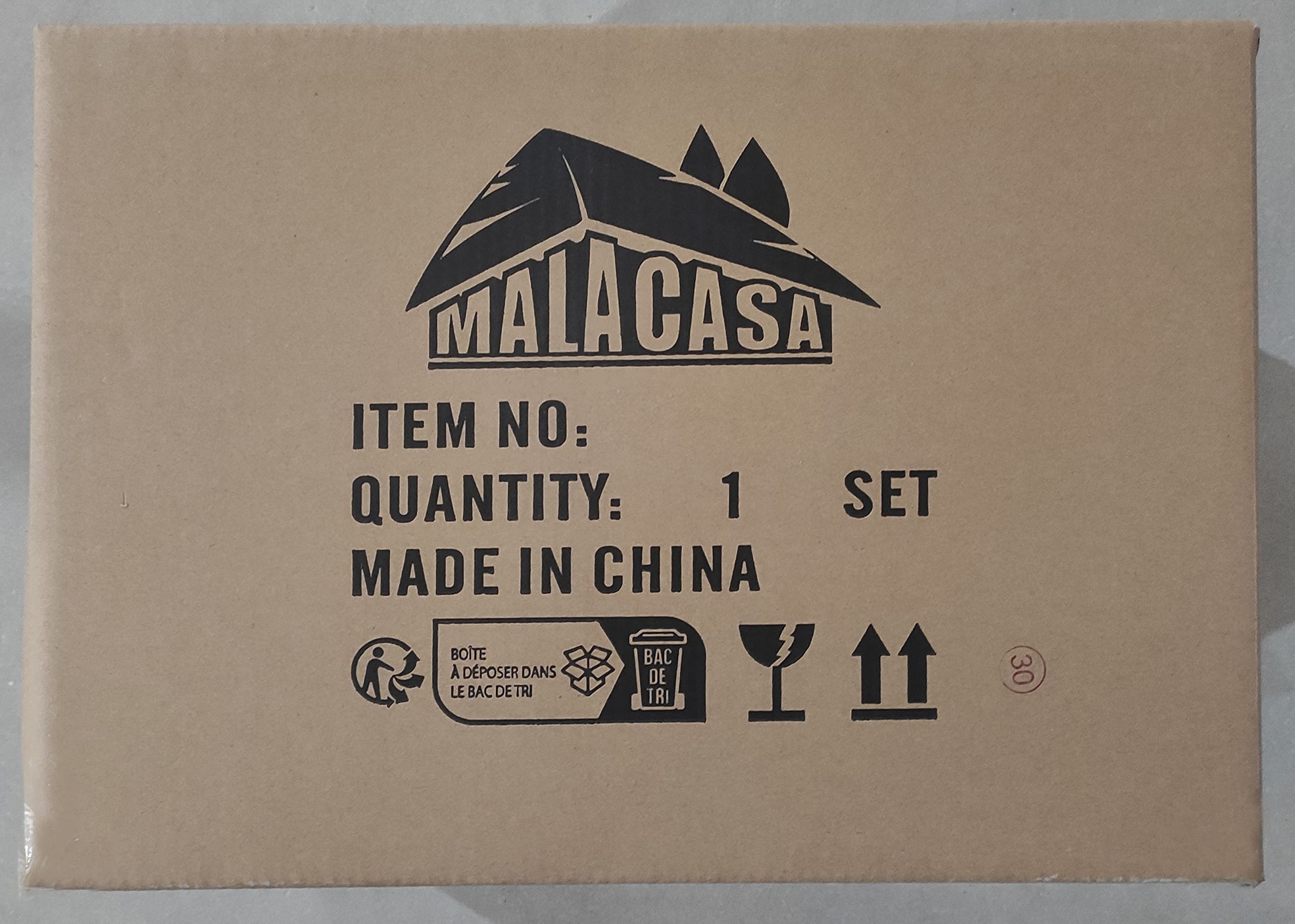 MALACASA 30-Piece Marble Gray Porcelain Dinnerware Set - Plates, Bowls, Cups & Saucers for 6 - Elegant Serving Dishes for Dining, Entertaining & Special Occasions - Amparo Series