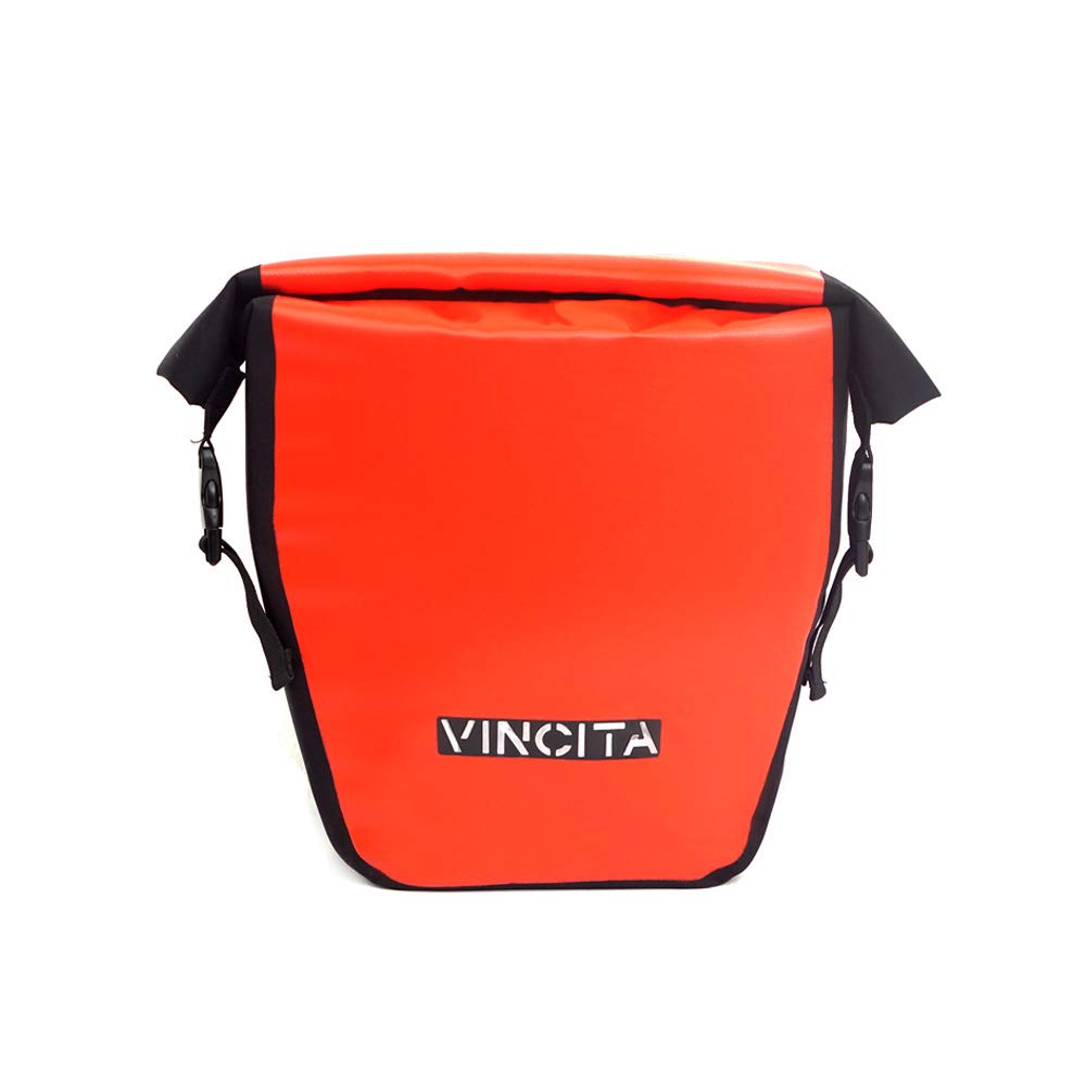 **Vincita Water-Resistant Bike Pannier Bag - Adjustable Quick-Release Clip with Rain Cover - Perfect for Commuting, Grocery Shopping & Outdoor Adventures**