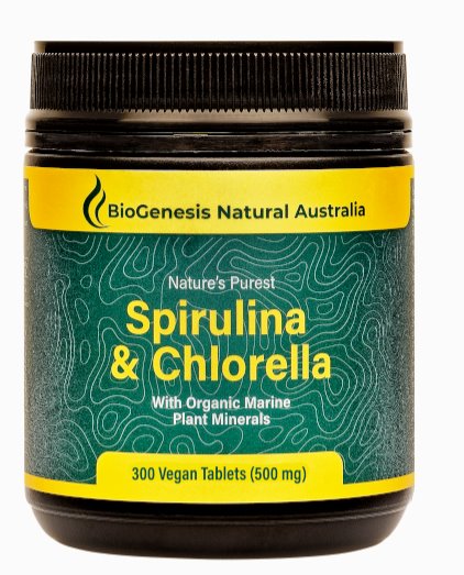 Premium Organic Spirulina & Chlorella Tablets with Marine Minerals - Superfood Supplement for Detox, Energy & Immunity Boost - Ideal for Daily Wellness, Fitness Recovery & Vegan Nutrition