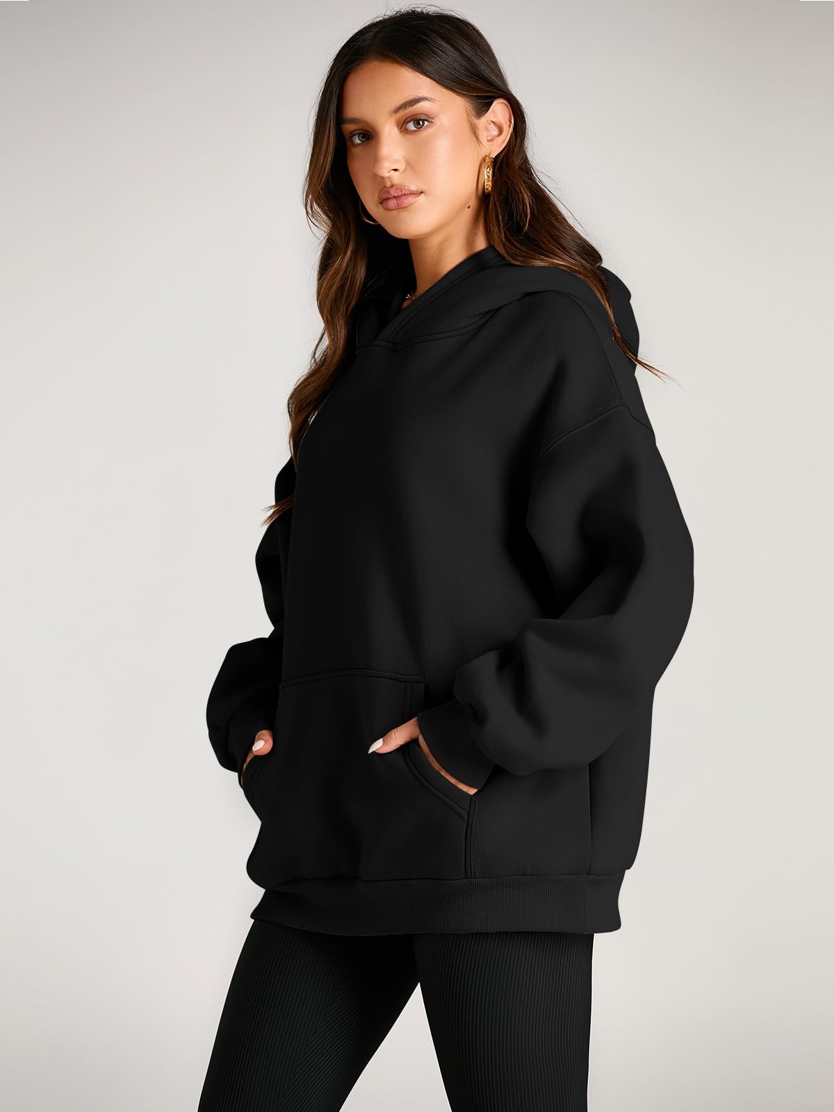 Trendy Queen Women's Oversized Fleece Hoodie - Soft Pullover Sweatshirt for Fall Winter 2025 | Cozy Spring Outfits, Lounge Wear & Casual Street Style