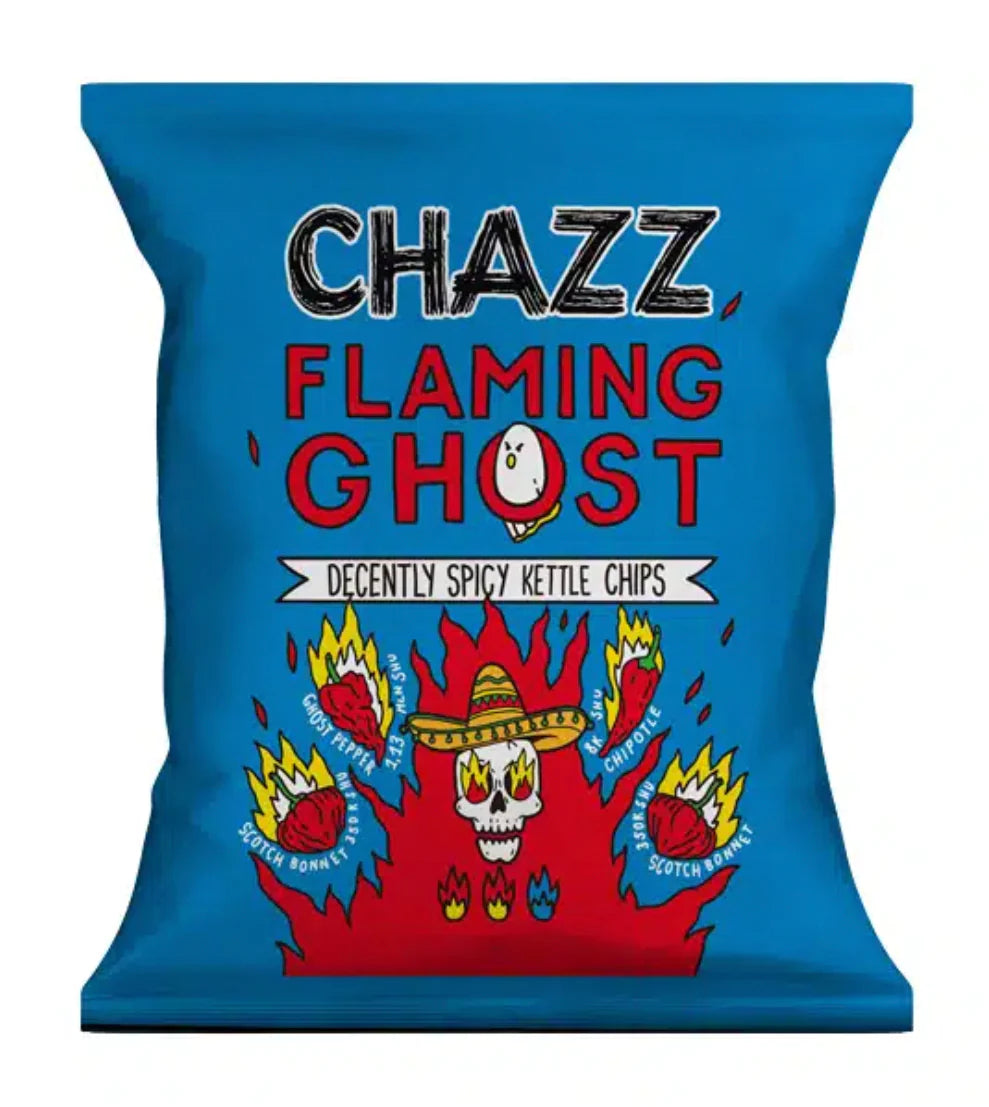 Spicy Chazz Potato Crisps Snacks - 14 Pack of 50g Bags - Extra Hot Flavor - Perfect for Parties, Movie Nights & Spicy Food Lovers