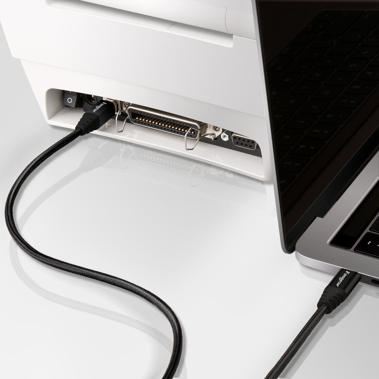 Fasgear 6ft Braided USB B to USB C 2.0 Printer Cable | Compatible with MacBook Pro/Air, Canon & Samsung Printers | Type C MIDI Cable for Yamaha, Casio Digital Pianos & DJ Controllers | Fast Charging & Data Sync for Home & Office Use