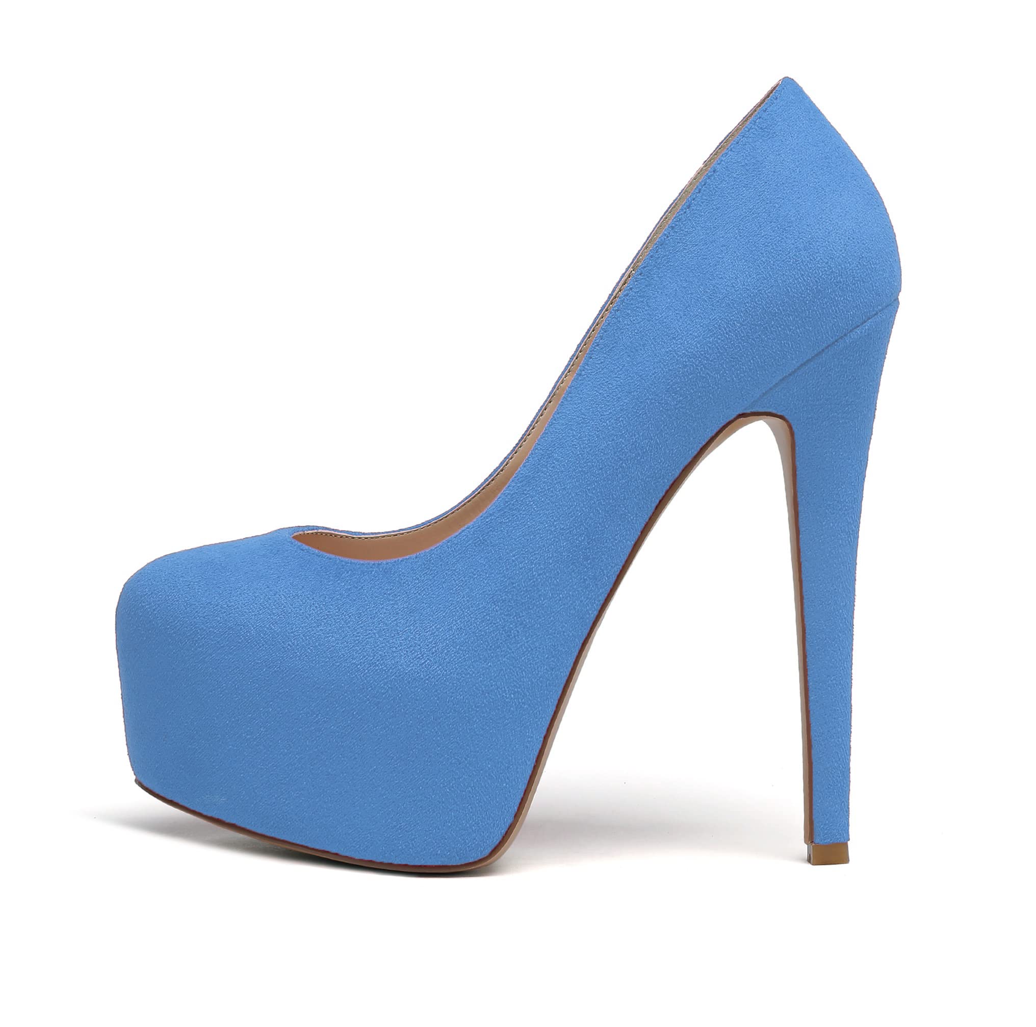 Eldof Women's High Heel Platform Pumps - 6 Inch Stiletto Heels with Round Toe for Party, Club & Evening Dress Shoes | Comfortable Sky High Heels for Women's Formal Events, Weddings & Night Out