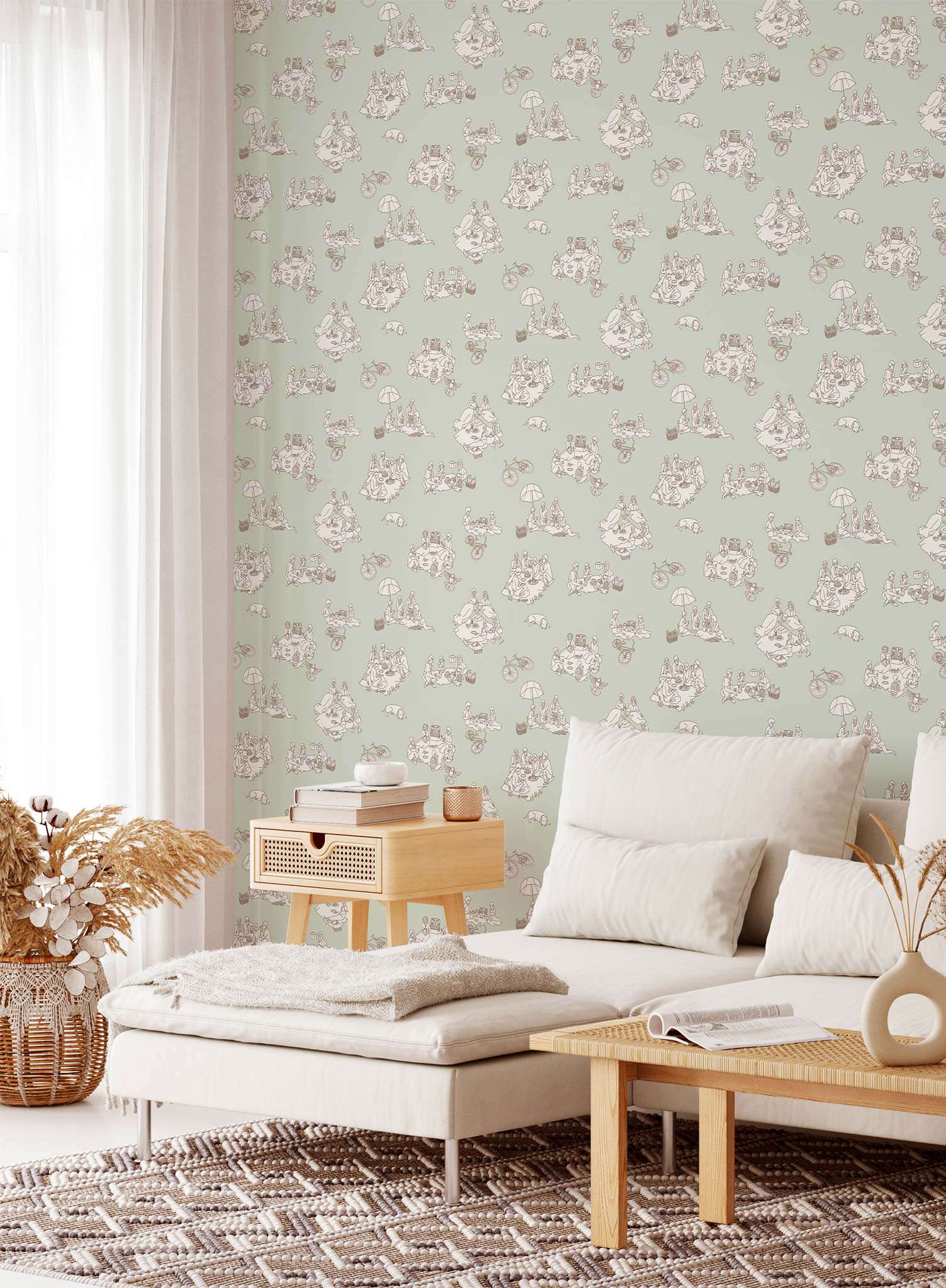 La Fontaine Wallpaper - Premium Peel and Stick Wallpaper for Home Decor | Perfect for Living Rooms, Bedrooms & Nursery