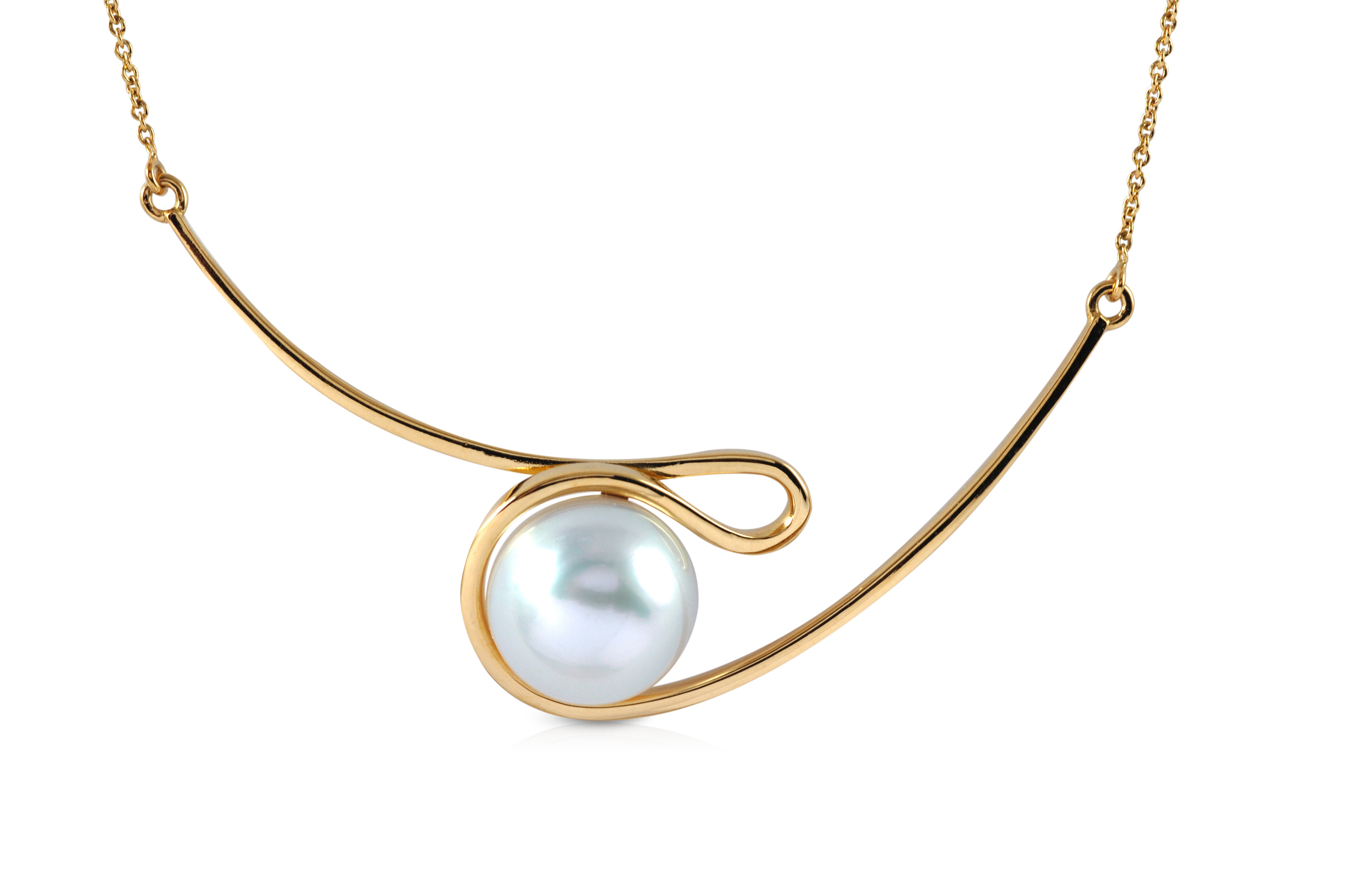 Exquisite Talay South Sea Pearl Silhouette Necklace - Elegant & Timeless Jewelry for Women - Perfect for Weddings, Parties & Special Occasions