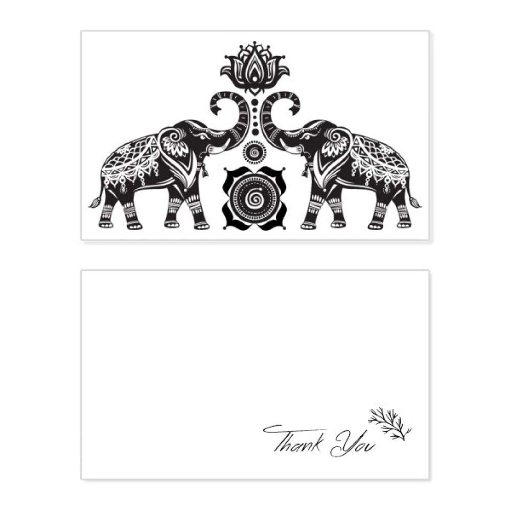 Happy Birthday Thank You Card - Elephant Painting Design for Wedding, Appreciation & Greetings | Perfect for Parties, Anniversaries & Special Occasions