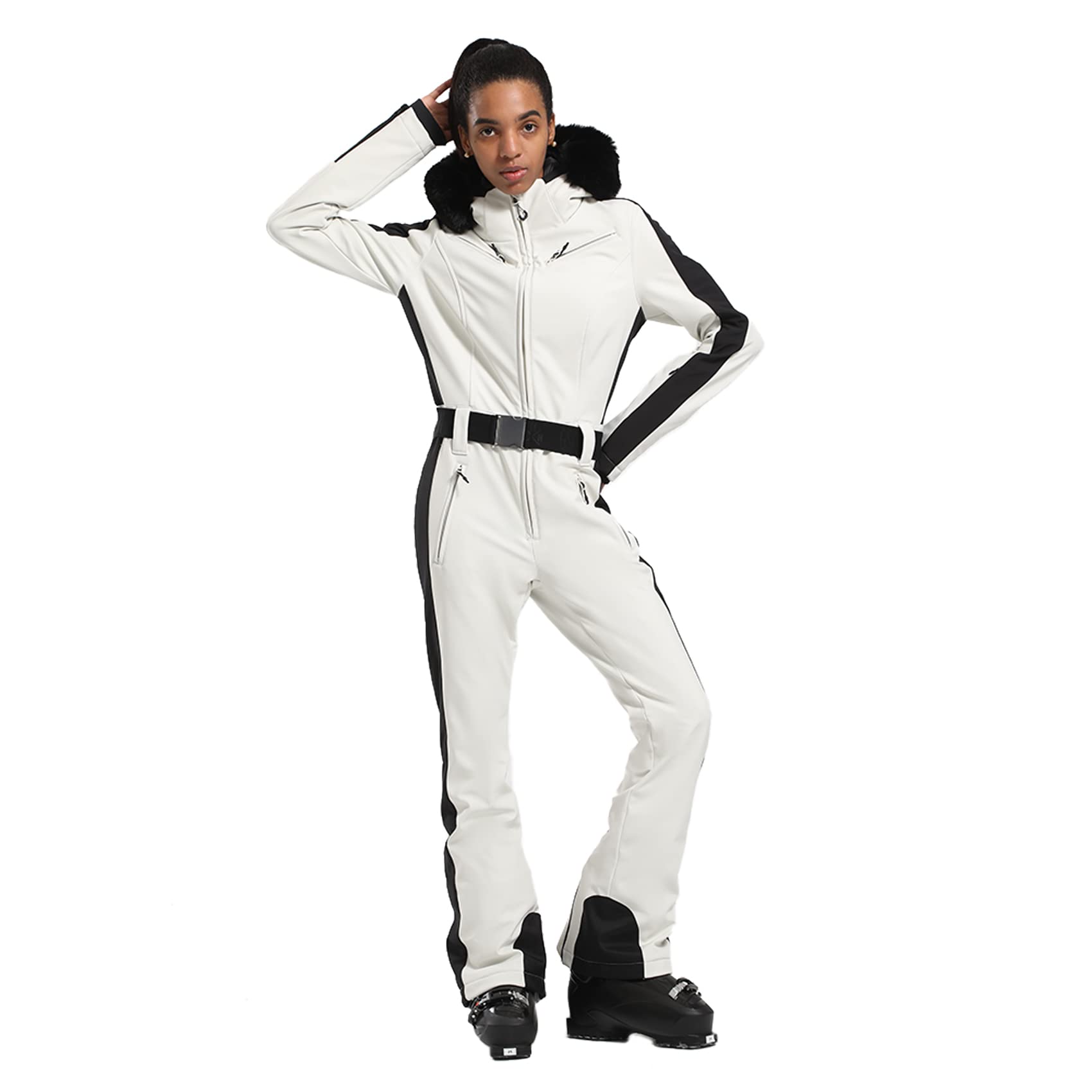 GSOU SNOW Women's One Piece Ski Suit - Waterproof Windproof Insulated Snowboard Jumpsuit for Winter Sports & Outdoor Activities | Perfect for Skiing, Snowboarding & Cold Weather Adventures