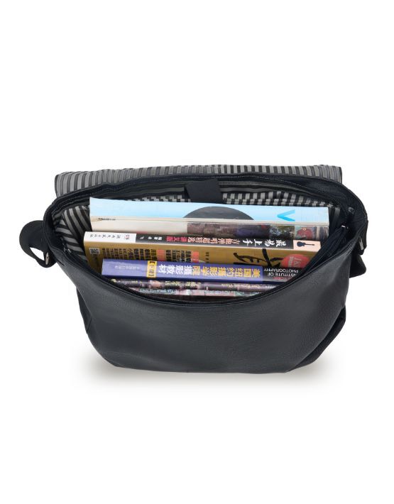 Tosca VG013 Vegan Leather Satchel Messenger Bag for Women & Men - Stylish & Durable Crossbody Bag - Perfect for Work, Travel & Everyday Use - Black