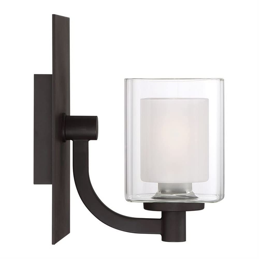 1 Light Transitional Vanity Light Fixture - Western Bronze Finish Wall Sconce for Bathroom & Bedroom Lighting (Model 71-Bel-2539219) - Perfect for Modern Home Decor & Vanity Mirror Illumination