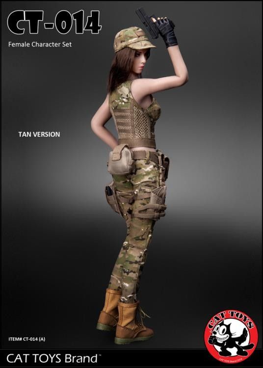 1/6 Scale Military Female Figure - Realistic Tan CT 014A Collectible Action Figure for Model Enthusiasts | Perfect for Display, Diorama, and Photography Scenes