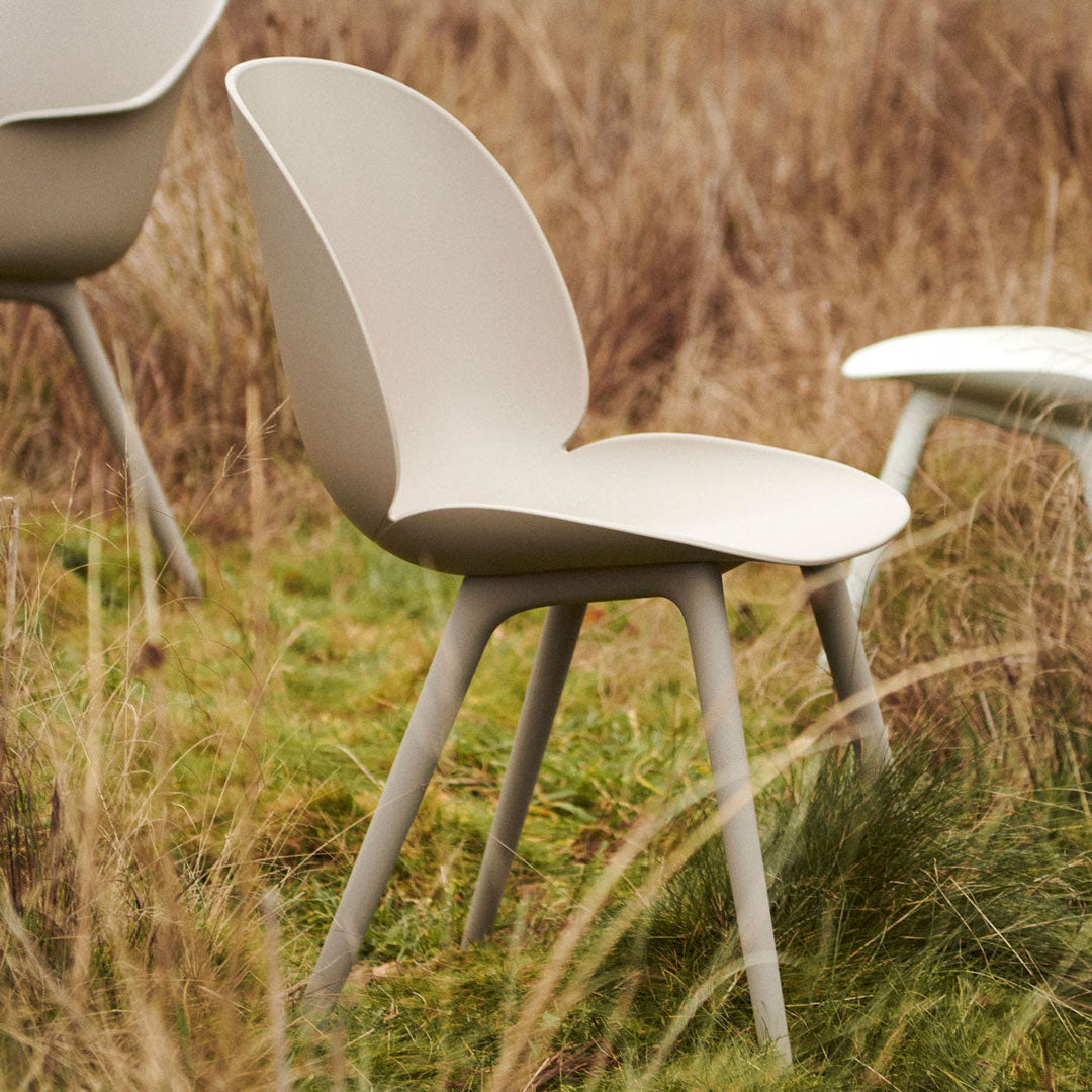 Beetle Dining Chair with Plastic Base - Modern Outdoor Patio Furniture for Garden, Poolside, and Backyard Dining