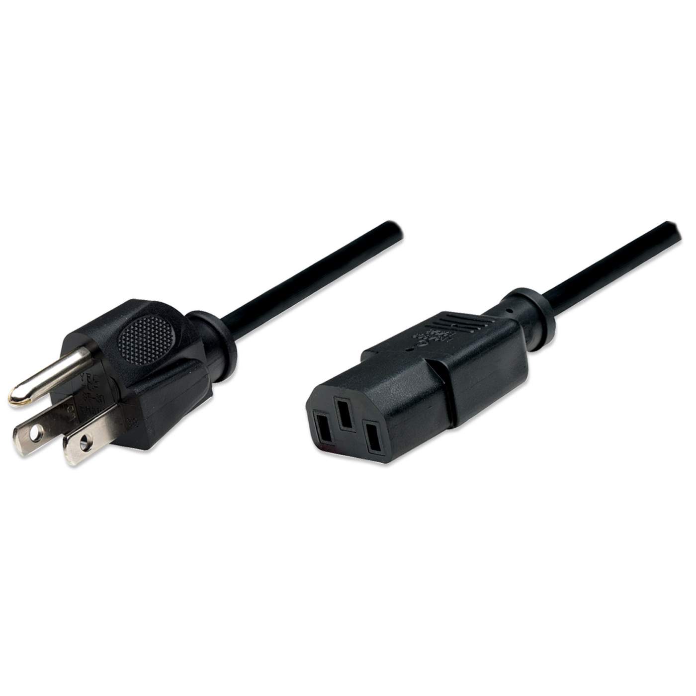 High-Quality US Power Cable C13 to NEMA 5-15P, 1.8m (6ft) Heavy Duty Computer Power Cord for PC, Monitor, Printer & Office Equipment