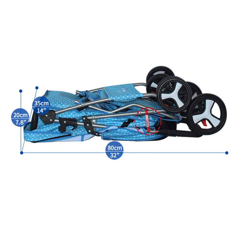 Blue 4-Wheel Waterproof Pet Stroller for Small Dogs & Cats - Multiple Windows, Universal Wheels, Luggage Basket - Perfect for Outdoor Walks, Travel, and Vet Visits