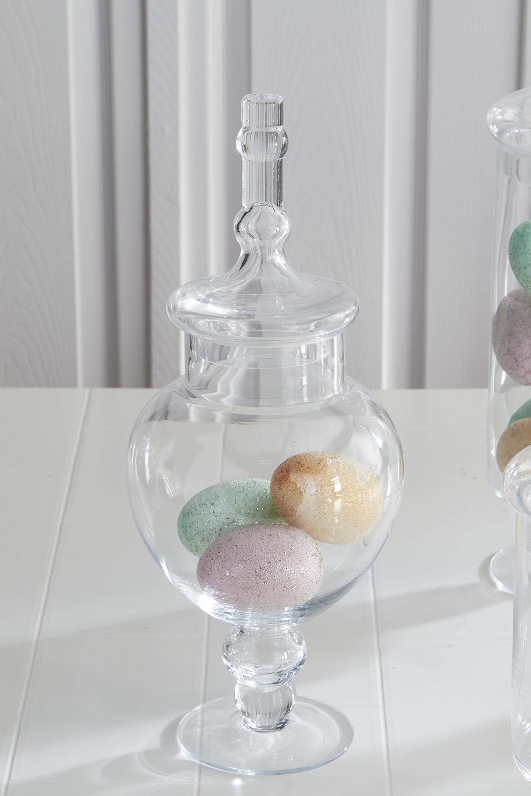 K&K Interiors 5-Piece Glass Storage Jars with Airtight Lids - Clear Kitchen Canisters for Flour, Sugar, Coffee & Pantry Organization - Perfect for Home, Office & Gift Giving