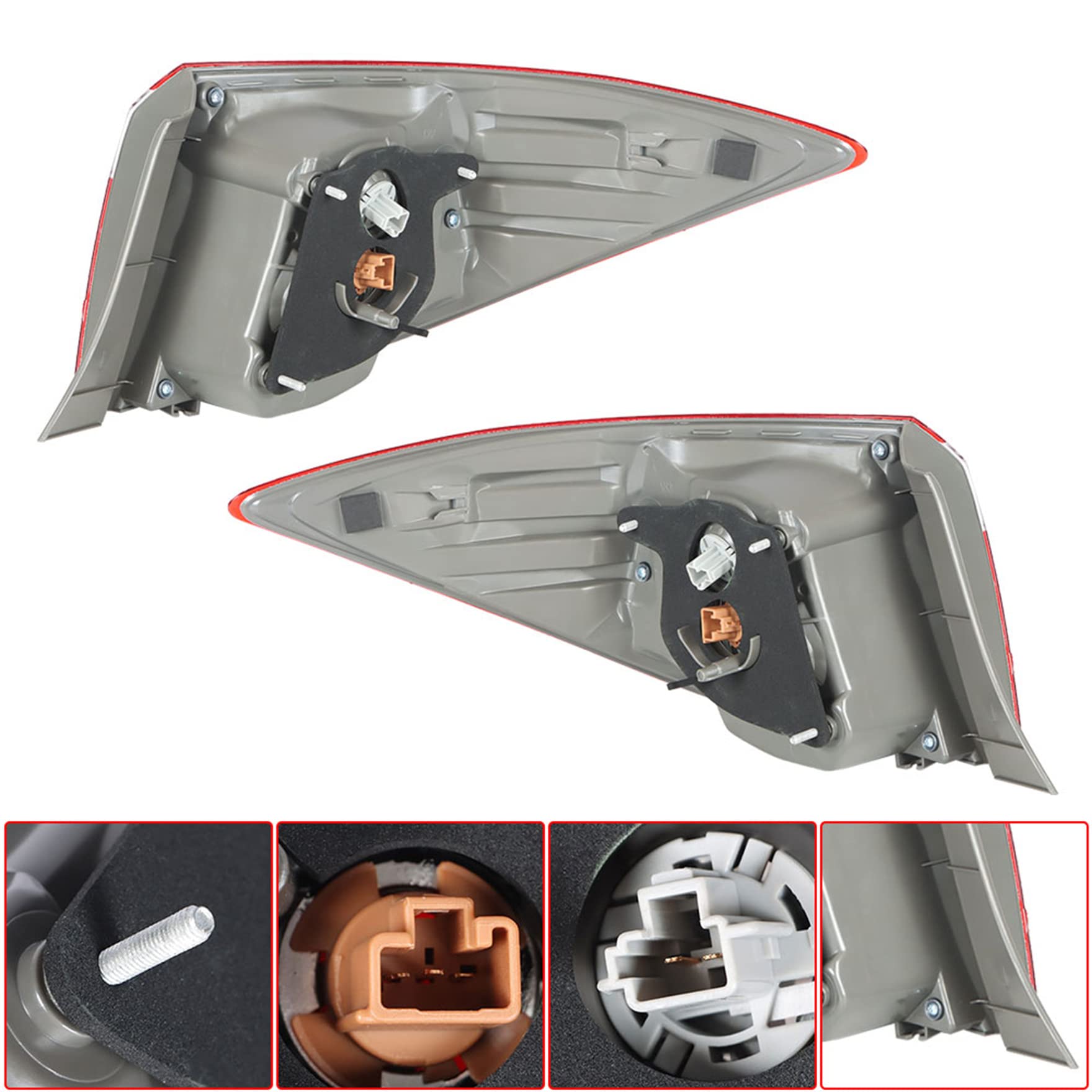 2014-2016 Toyota Corolla Clear Lens Tail Lights Pair - Red Brake Lamp Replacement (Driver+Passenger Side) - Perfect for Night Driving & Enhanced Vehicle Safety