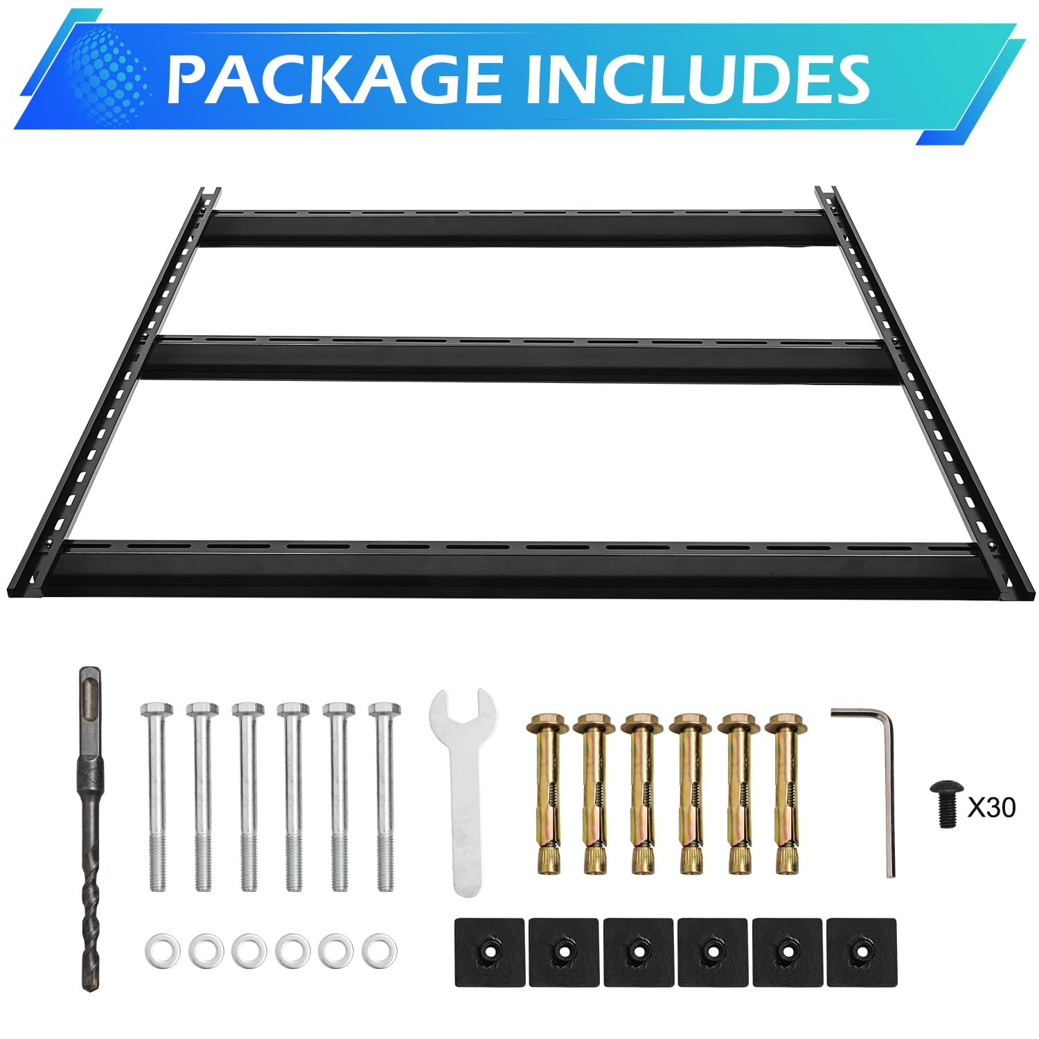 Heavy Duty Overhead Garage Storage System - Adjustable Ceiling Tote Rack for Home & Garage Organization (48