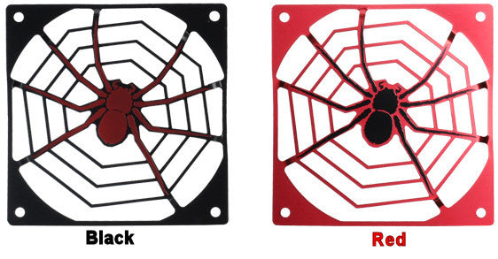 Lian Li Aluminum 140mm PC Case Fan Grill - Black/Red Spider Design (PT-G06) for Gaming PC & Computer Case Cooling