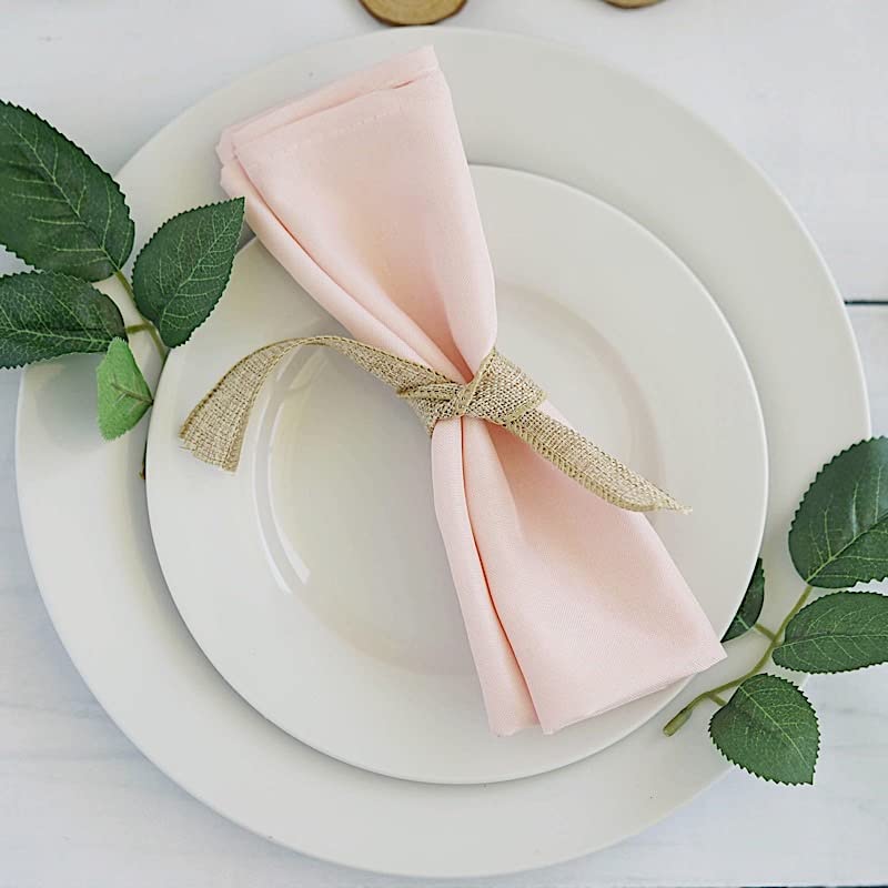 100-Pack 17-Inch Blush Pink Polyester Luncheon Napkins for Wedding, Party, Reception - Elegant Disposable Dinner Napkins for Restaurant, Kitchen & Home Decor
