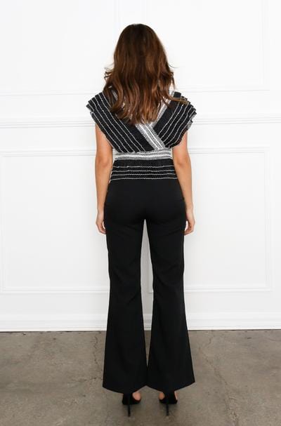Ivory & Chain Kara Top Black - Elegant Women's Fashion Blouse for Parties, Dates & Night Out