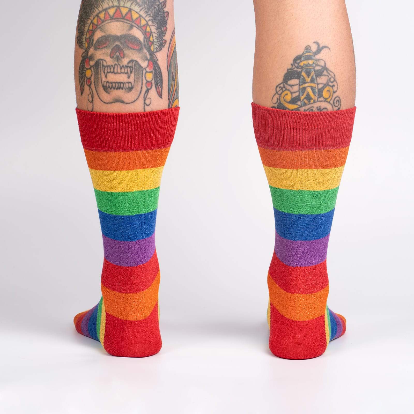 Pride Month Men's Crew Socks - Colorful Rainbow LGBTQ+ Socks for March & Pride Celebrations - Comfortable Cotton Blend Socks for Everyday Wear & Special Events