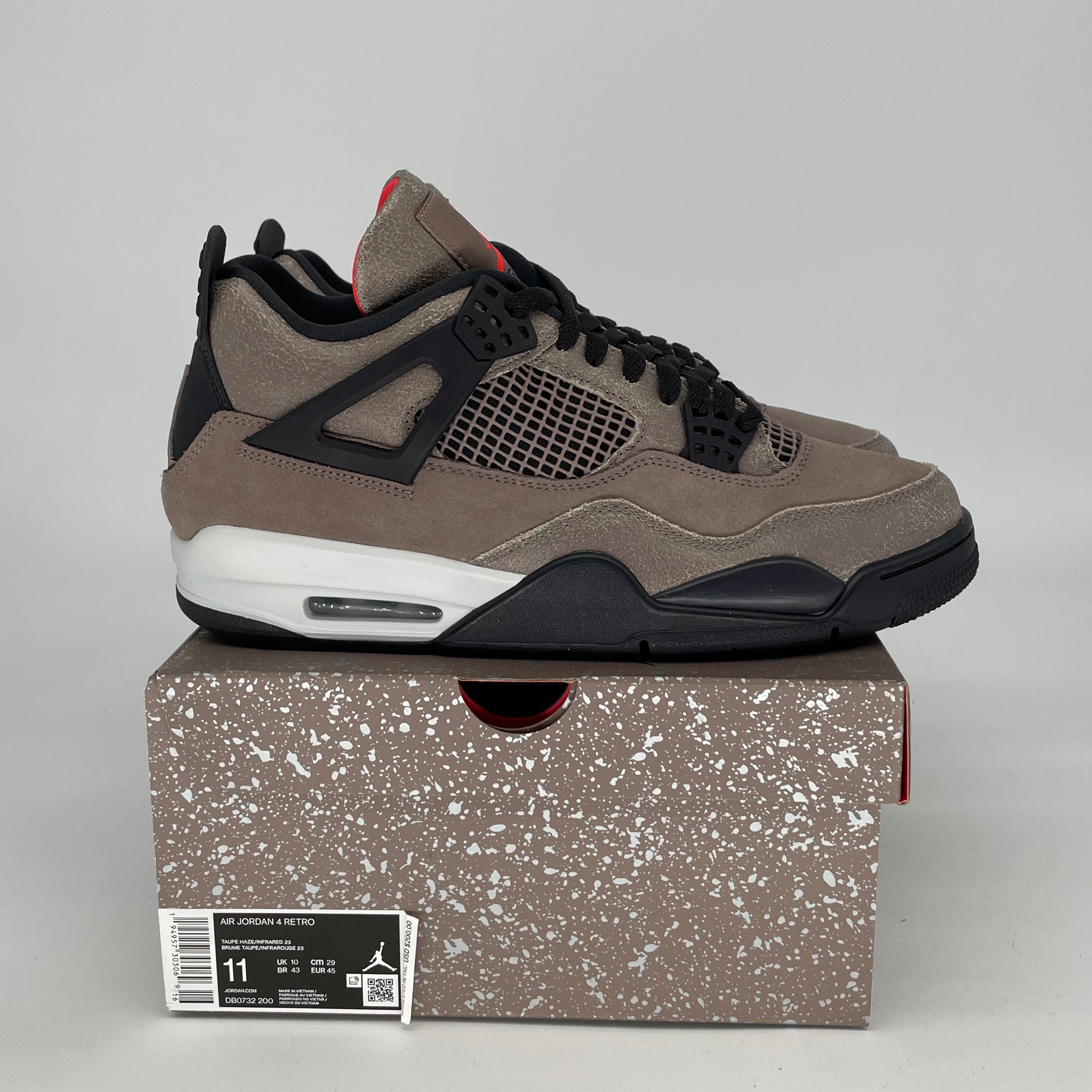 AIR JORDAN 4 TAUPE HAZE Retro Sneakers - Men's Size 11/Women's Size 12.5 - Style DB0732-200 - Authentic Basketball Shoes for Streetwear & Casual Outfits