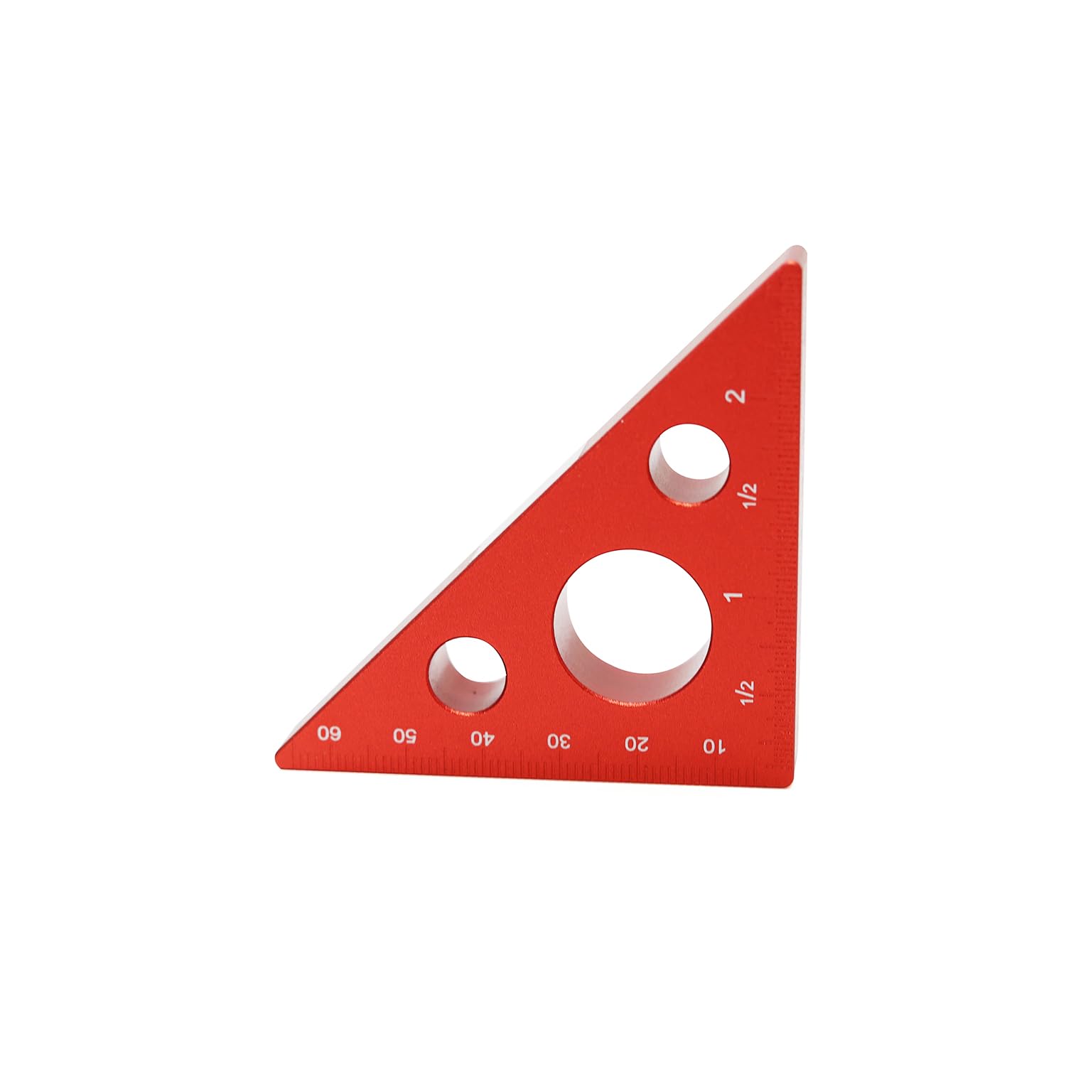 45 Degree Aluminum Alloy Triangle Ruler - 65mm Woodworking Measuring Tool for DIY Projects, Height Gauge (Red) - Perfect for Carpentry, Engineering, and Craft Measurements