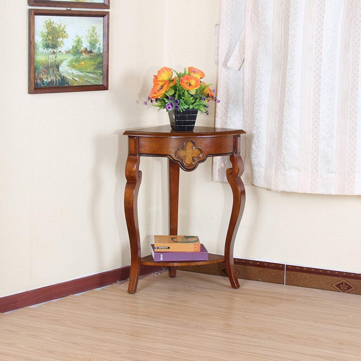 Premium Cedar Corner Table - Handcrafted Solid Wood Side Table for Living Room, Bedroom & Office - Rustic Home Decor & Space-Saving Furniture
