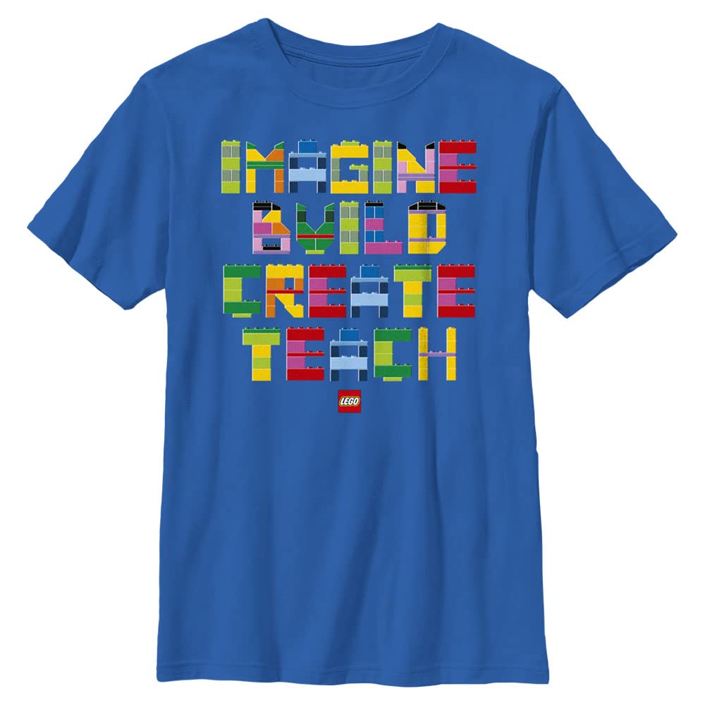 Lego Iconic Imagine Build Create Boys Short Sleeve T-Shirt - Fun Kids Graphic Tee for Playtime & Creative Learning