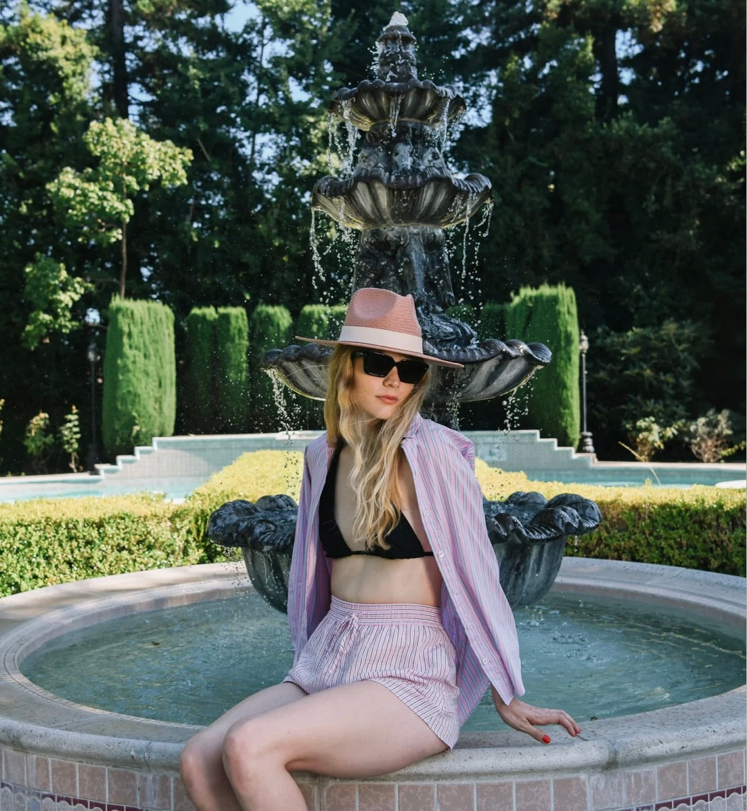 Slater Hat in Rose - Stylish Women's Floppy Sun Hat for Beach, Summer & Outdoor Activities